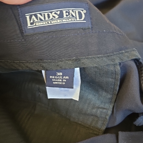 Lands' End Men's Classic Navy Dress Pants - Picture 3 of 6